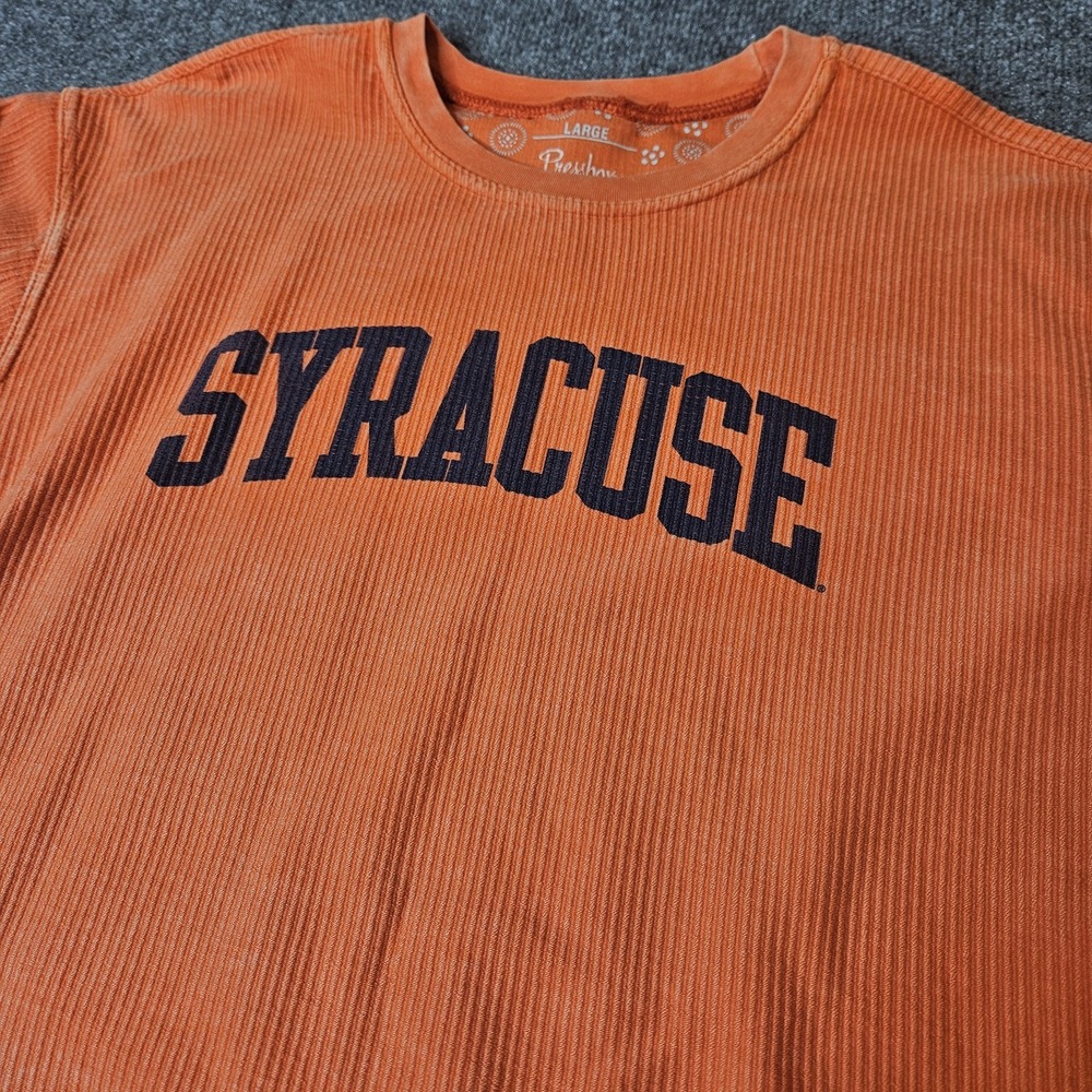 Pressbox Women's Syracuse Ribbed Longsleeve Pullover Shirt Size Large Orange